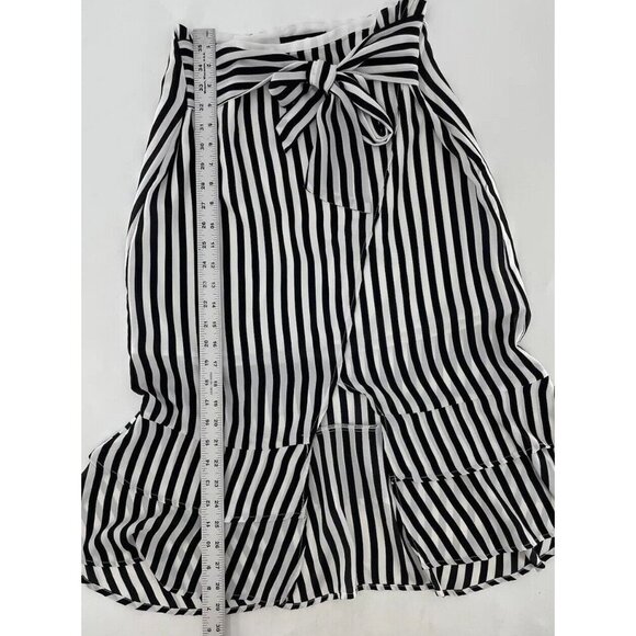 Who What Wear Women’s Striped Ruffle Tie Front Chiffon Midi‎ Skirt Size 8 - Picture 11 of 13